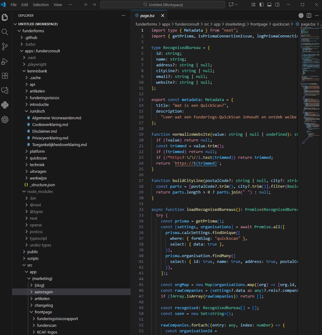 FunderMaps API en dashboards