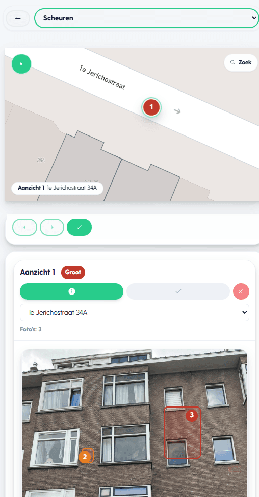 FunderScan op telefoon — scheurregistratie