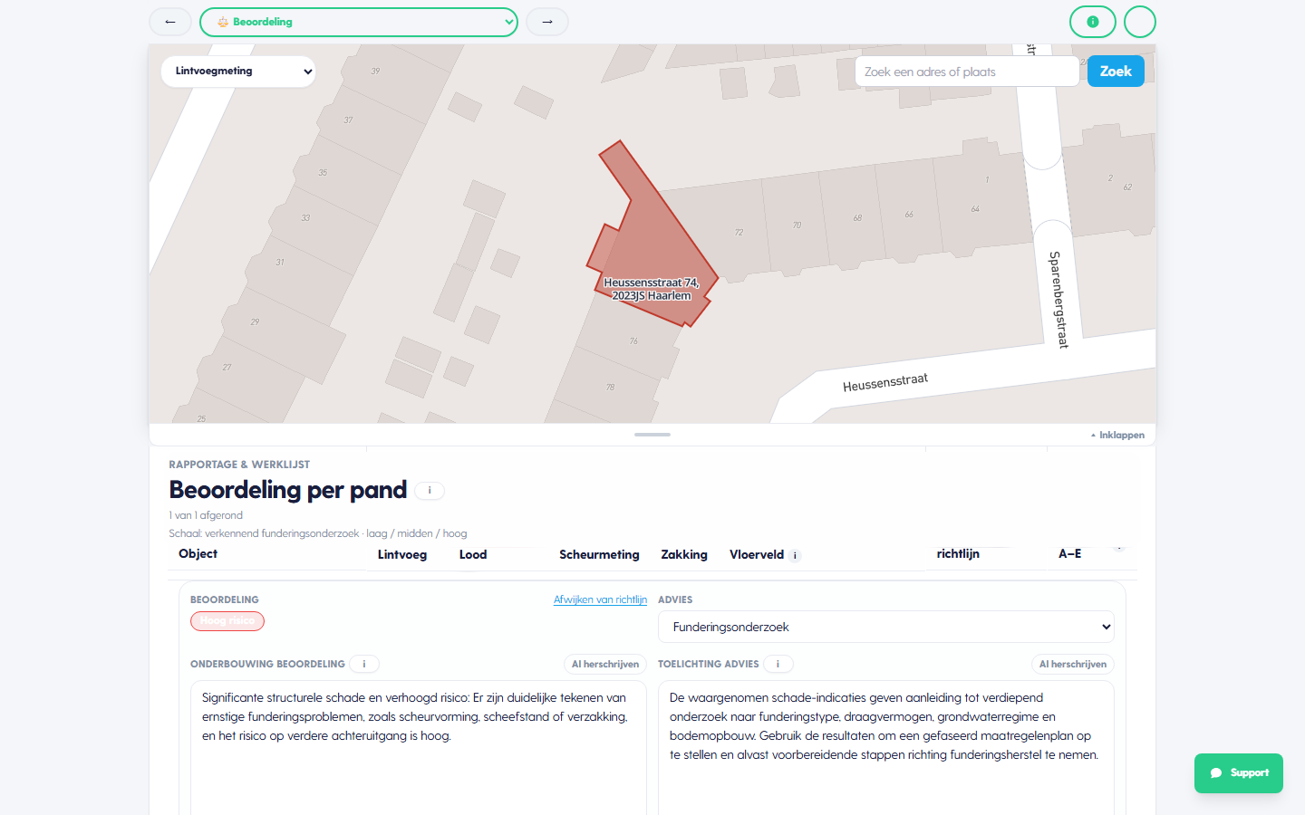 Producten bij het advies op de beoordelingspagina