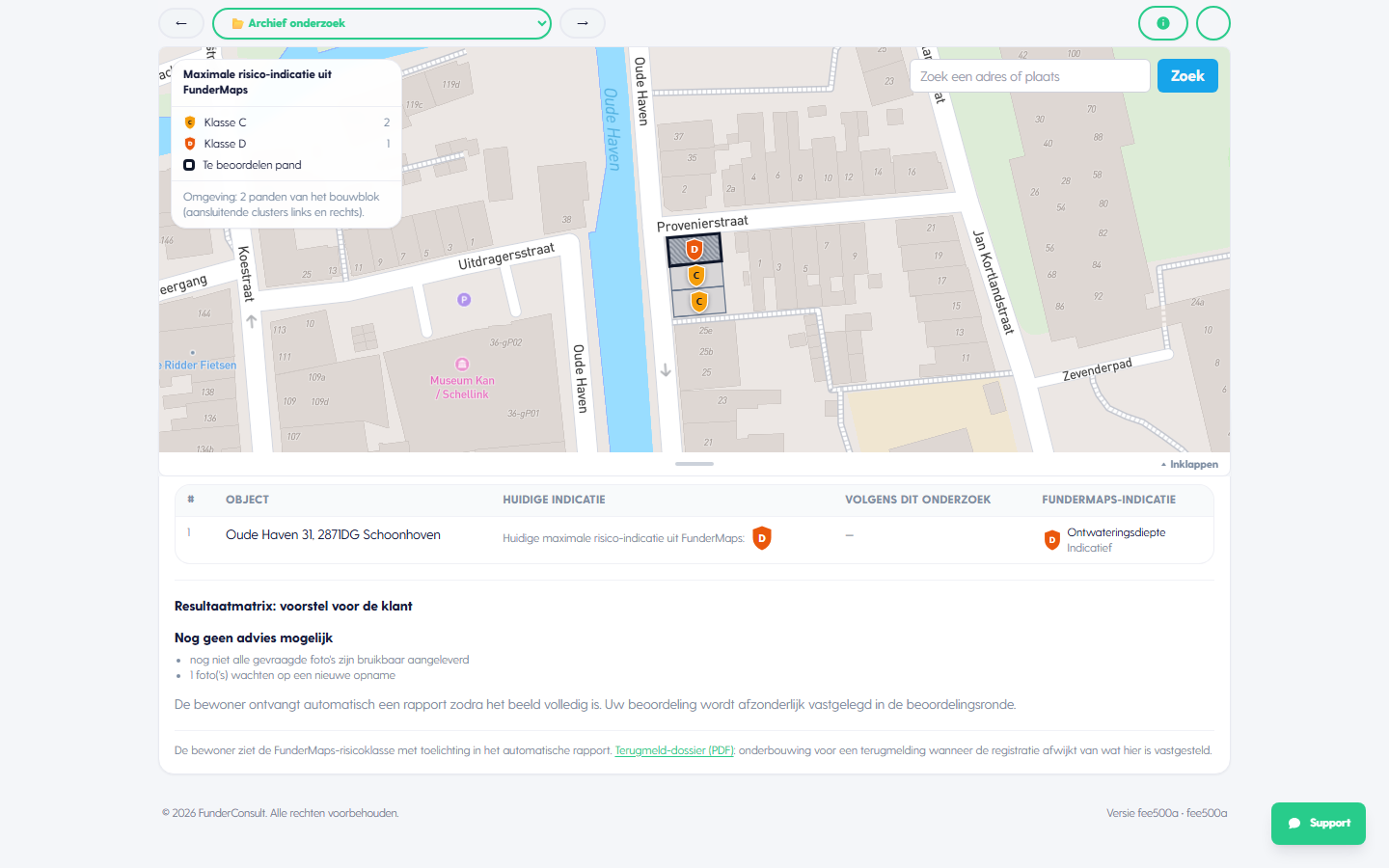 Funderingsrisico met het voorstel voor de klant